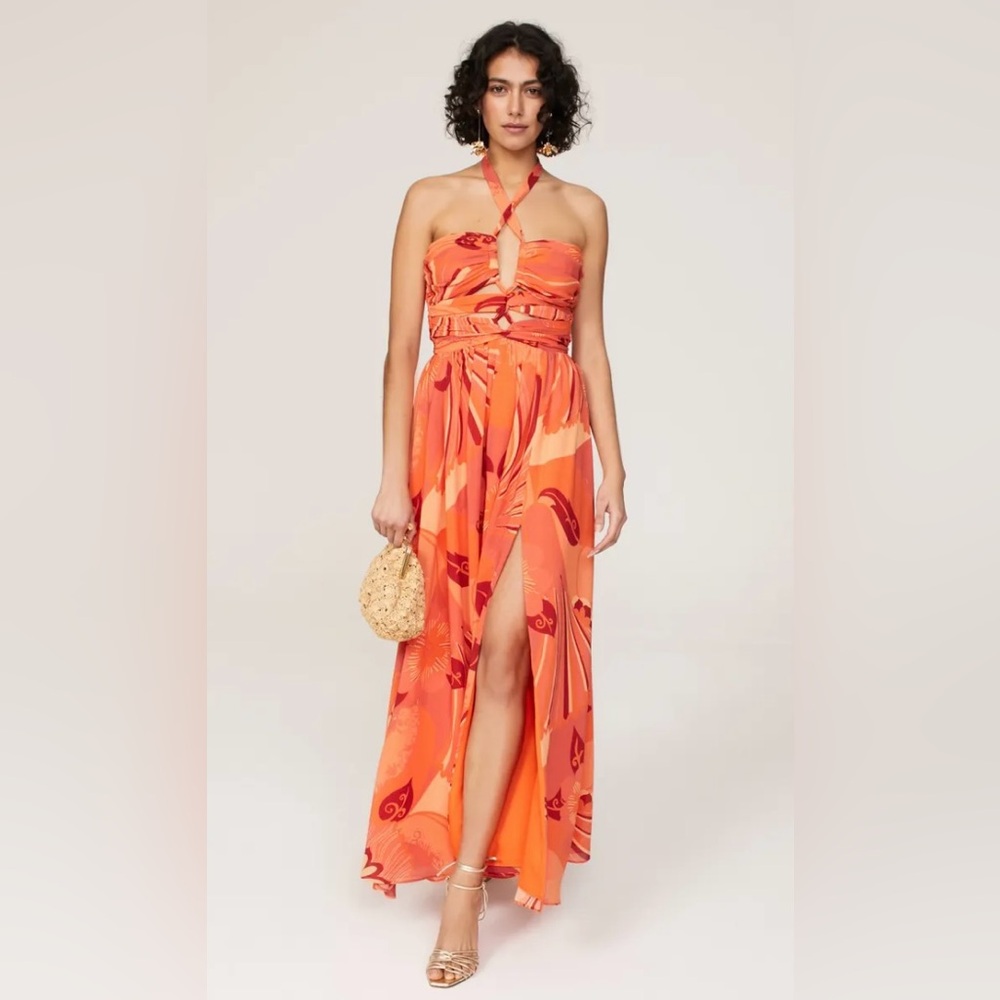 Ronny Kobo X RTR Orange Floral Dress